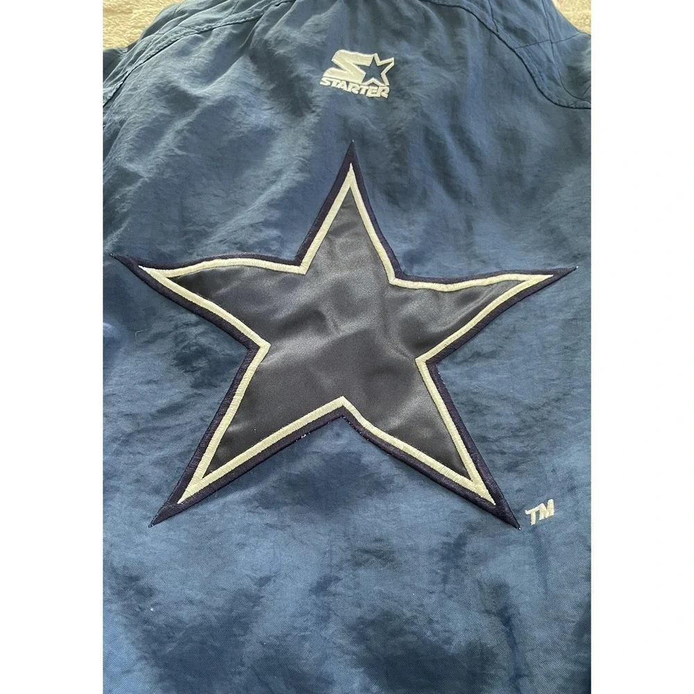 Vintage Starter Dallas Cowboys Hooded Puffer Jacket NFL Pro Line Zip Size‎ XL